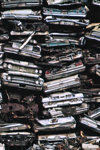 Crushed cars