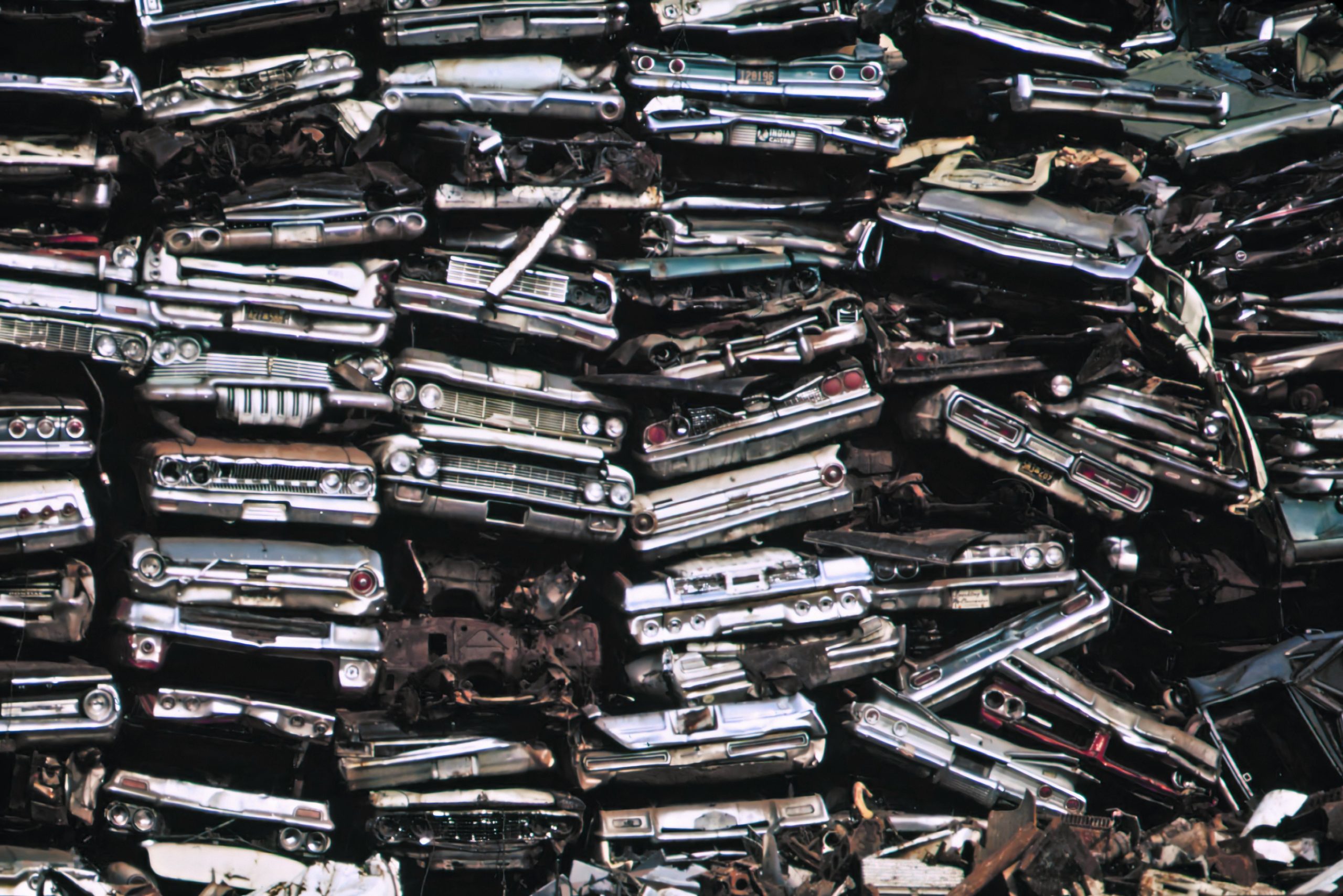 Crushed cars