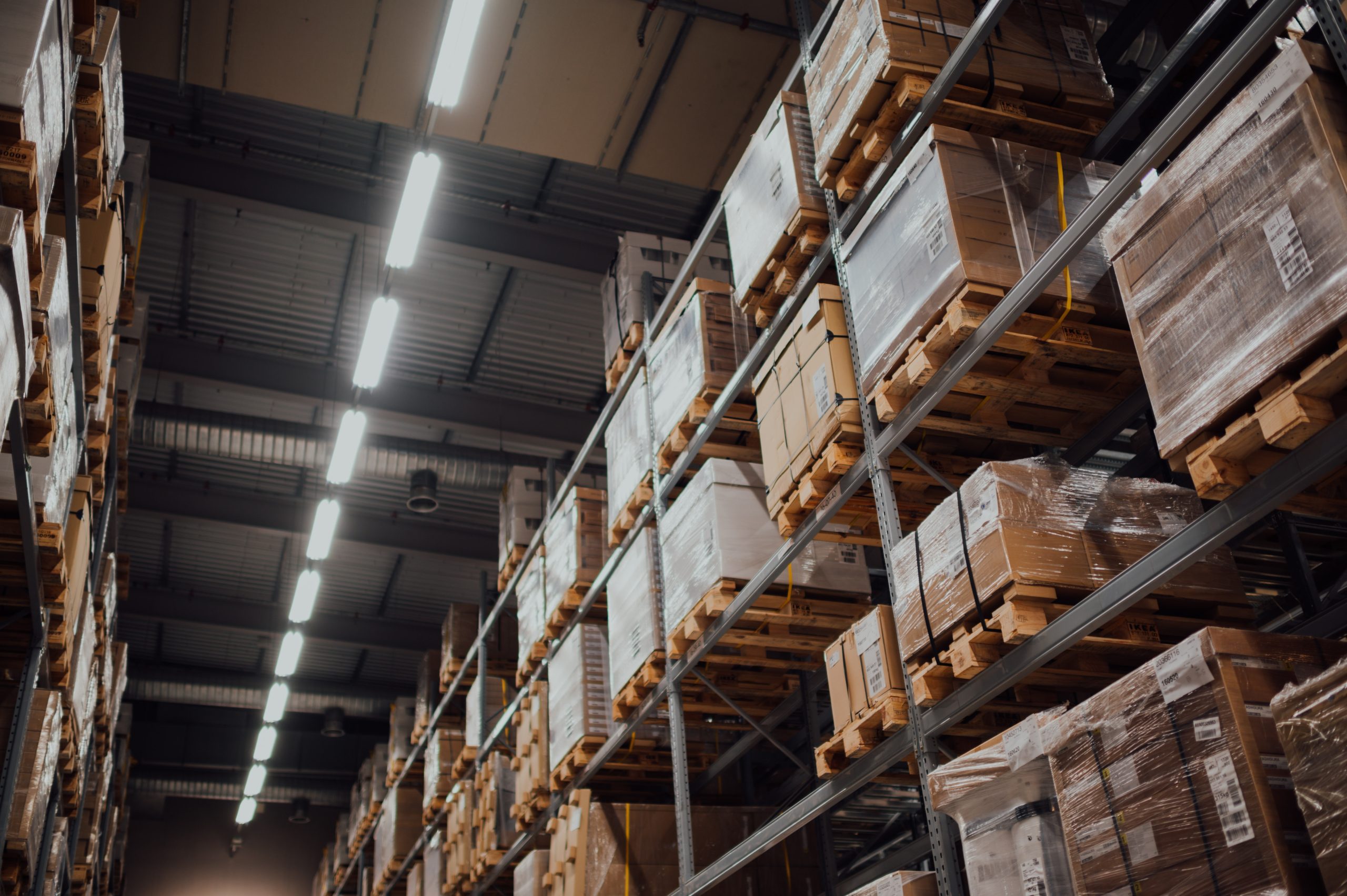 Sustainable Warehousing - shelves in warehouse