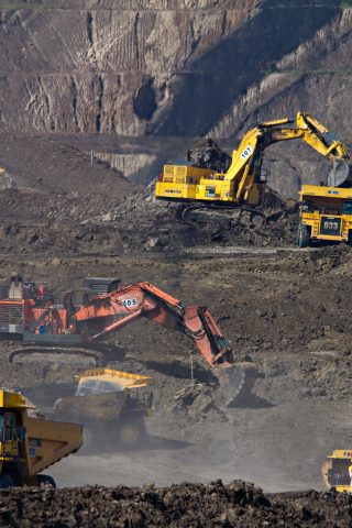 overhead look at mining operations - miners renewable energy