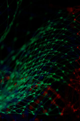 abstract red and green matrix - digital carbon footprint